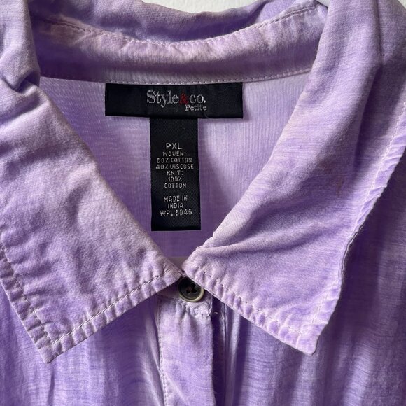 Petite xl women's lavender blouse by style & co - Picture 4 of 5